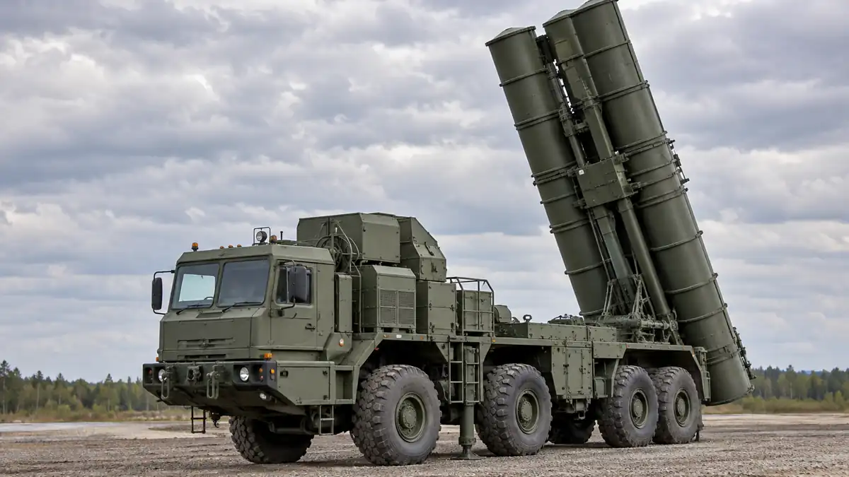 Военная ракетная установка находится на открытой площадке