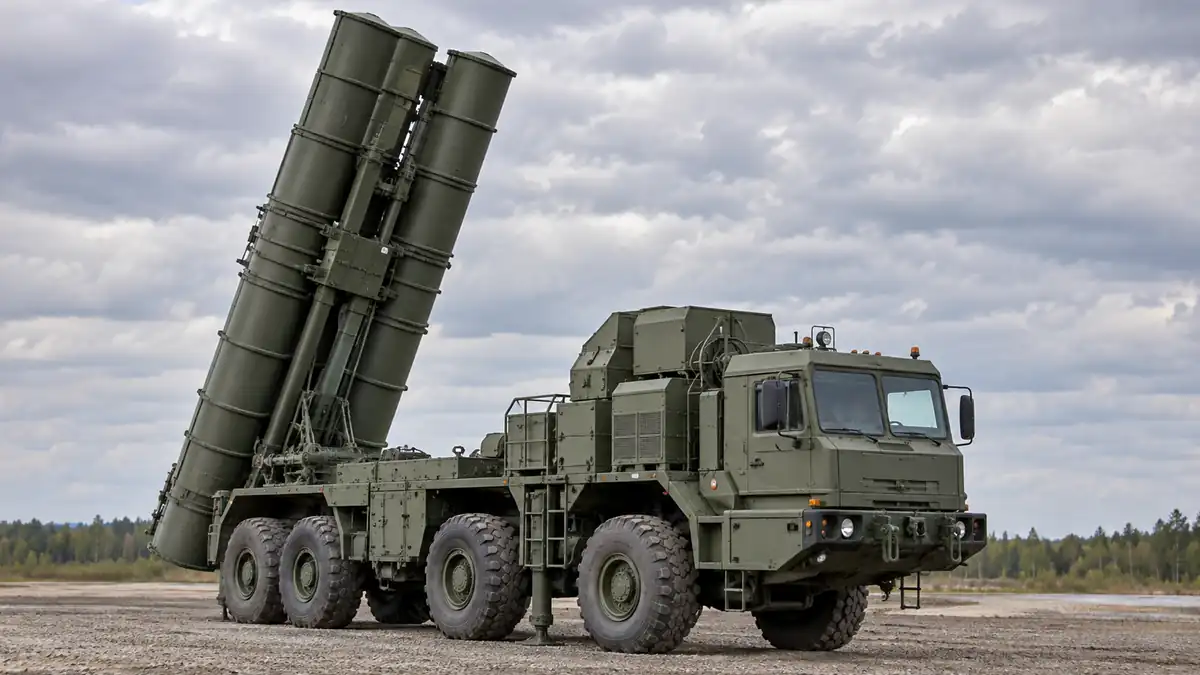 Военная ракетная установка находится на открытой площадке